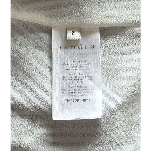 SANDRO Bilbao Star Shirt Dress Tie Waist Blue Contemporary Whimsical Stripe 6 - Picture 12 of 16